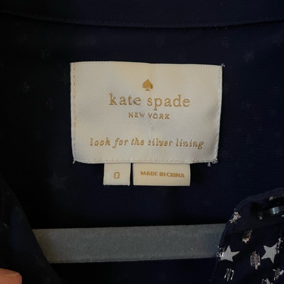 PRICE DROP! Kate Spade New York Night Navy Blue & Silver Sky Dot Midi Dress - Picture 5 of 7